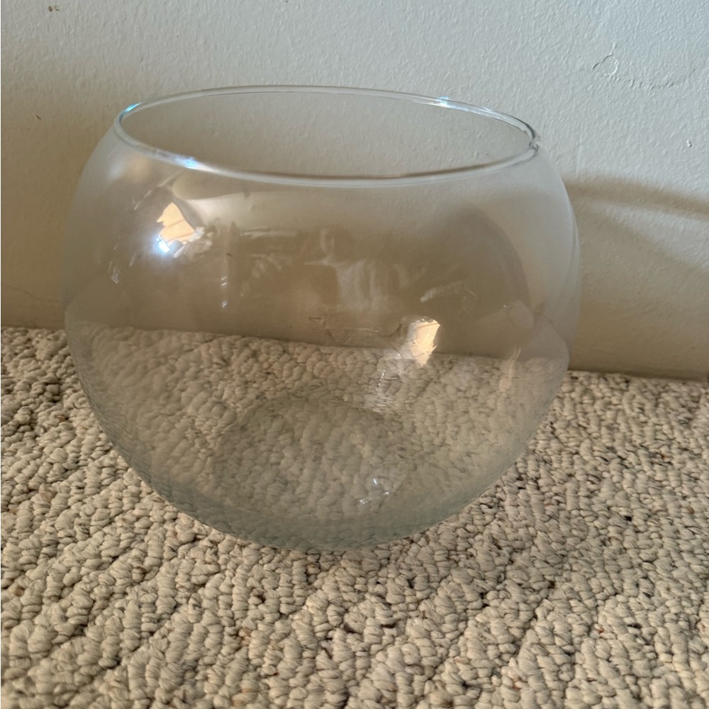 Clear Glass Decorative Bowl fishbowl large candle votive decor medium